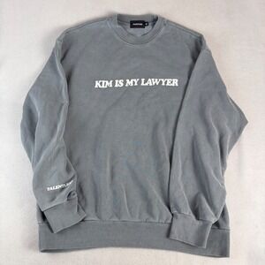 Talentless Kim Is My Lawyer Crewneck‎ Sweatshirt Mens XL Blue Gray Faded Graphic
